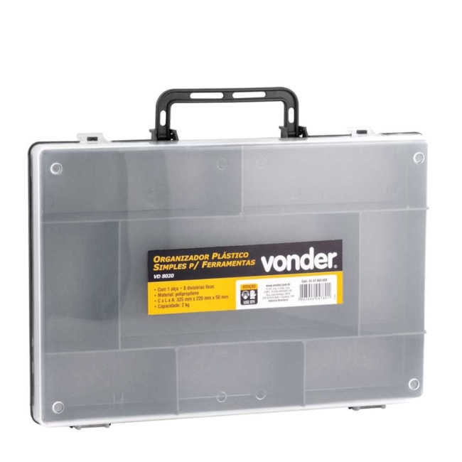 Caixa Plástica Organizadora com 8 Divisórias Fixas 6107802000 VONDER-f89cc763-dafe-4cbf-b59b-42fa870a566b