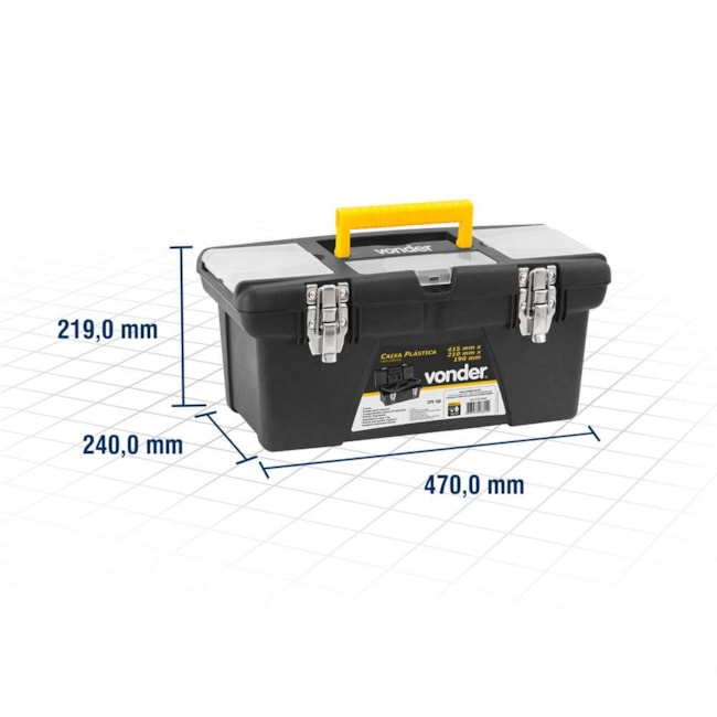 Caixa Plástica para Ferramentas 18'' CPV190 6105190000 VONDER-8dcd3d13-8c4d-4a07-8f1c-3e9074e97426