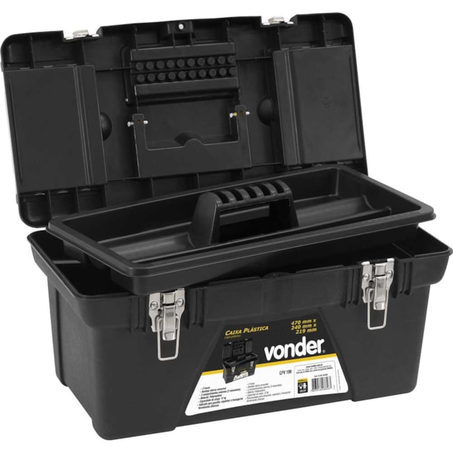 Caixa Plástica para Ferramentas 18'' CPV190 6105190000 VONDER-19bea5f0-da1c-4694-9da8-96b2404aeffb