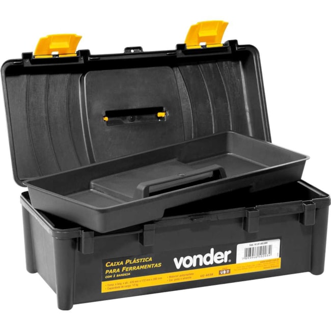 Caixa Plástica para Ferramentas 8'' VD4038 6107403800 VONDER-cd3ffcb4-e4be-42d1-b85f-2e9add07f0cd