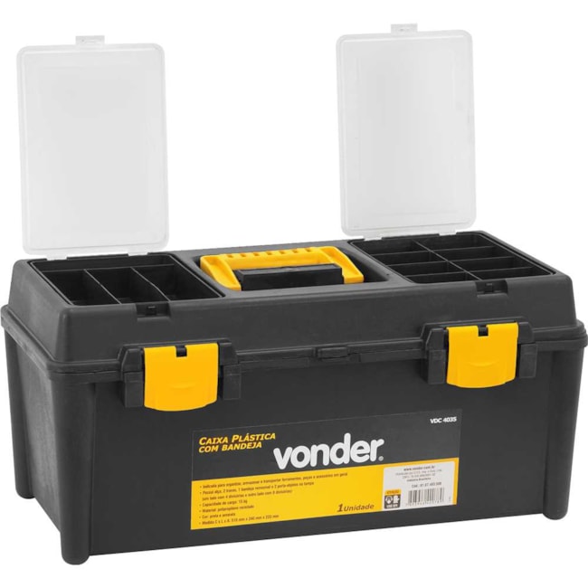 Caixa Plástica para Ferramentas VDC-4035 6107403500 VONDER-77d0bde9-60cf-48d8-bc0b-063ee0b96da3