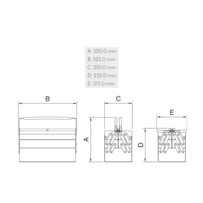 Caixa Sanfonada em Aço Inox com 5 Gavetas 44952/010 TRAMONTINA PRO-48d36ab3-e20c-4e2f-b048-292676b025e5