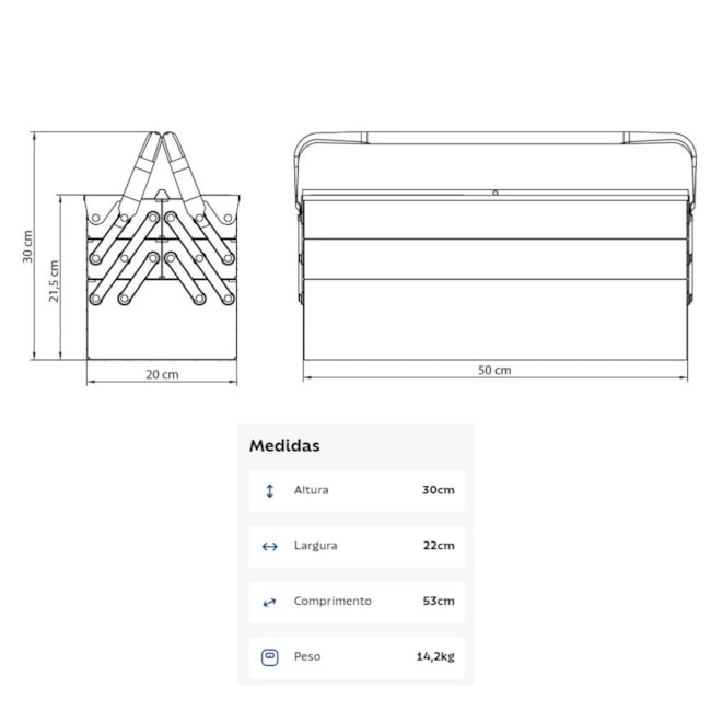 Caixa Sanfonada para Ferramentas 5 Gavetas com 60 Peças 43800945 TRAMONTINA MASTER-f2b0d096-d0b5-42cd-acc8-70dc3fbeb849