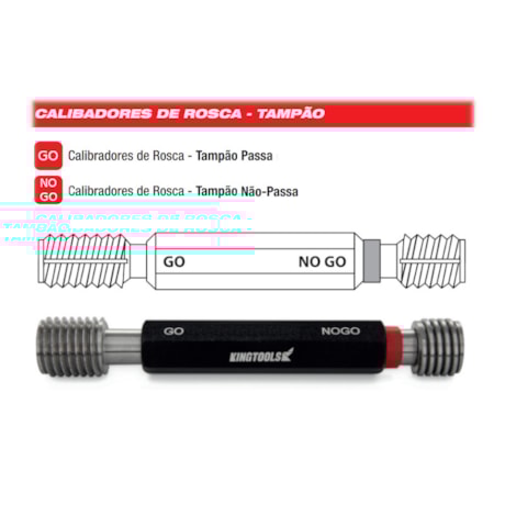 Calibrador de Rosca Tampão M3x0.5 6H TPNP M3 KINGTOOLS-8913e9e5-54a9-4c64-b67b-dfdf44f4fb8b