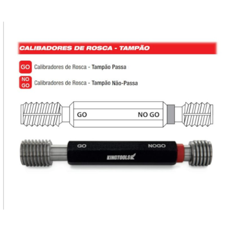 Calibrador de Rosca Tampão MF 16x1.5 6H TPNP KINGTOOLS-1575a940-1d9f-4205-a8c4-13209a1c76c9