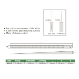 Calibre de Folga 0.04 a 6mm Tipo Cunha 4630-3 INSIZE