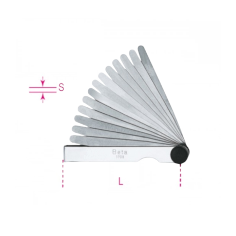 Calibre de Folga 0.05 a 0.5mm com 8 Lâminas 1708/8 BETA-a4bca746-052f-44ae-ab64-cf5aac60d80d