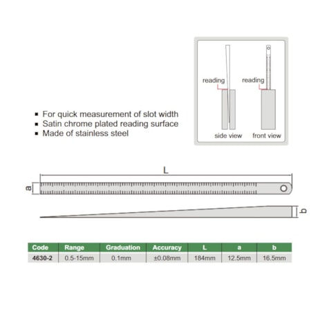 Calibre de Folga 0.05 a 15mm Tipo Cunha 4630-2 INSIZE-035f181c-16aa-4b4c-bc8b-9a6cc81cd5fd