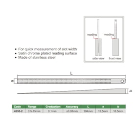 Calibre de Folga 0.05 a 15mm Tipo Cunha 4630-2 INSIZE