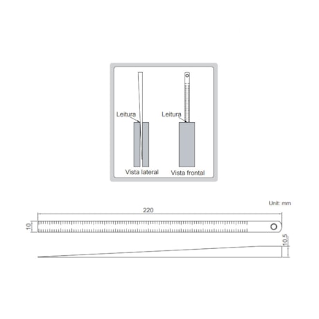 Calibre de Folga 0,5 a 10mm tipo Unha K7 4630-1 INSIZE-dfb234d9-7421-47ab-a4b6-74f7e540329a