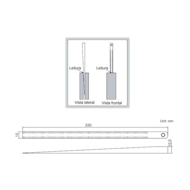 Calibre de Folga 0,5 a 10mm tipo Unha K7 4630-1 INSIZE-a3daeca8-ff22-413e-be48-5e106f755367