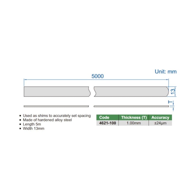 Calibre de Folga 1.00mm Rolo 5mts 4621-100 INSIZE-d818b9bb-5102-4a93-9150-f77697c815be