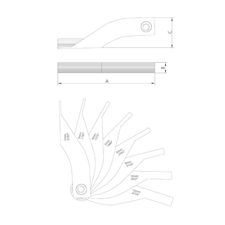 Calibre de Inspeção para Pastilhas de Freio 2.0 a 12.0mm 44061102 TRAMONTINA PRO-23ba1108-1061-44fc-9f61-31a11d0409f7