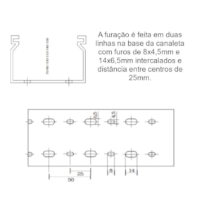 Canaleta Lisa 2m 80x50 Cor Cinza 101.074 DUTOPLAST