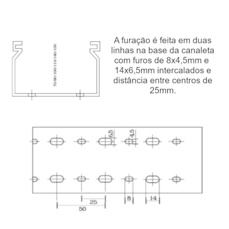 Canaleta Lisa 2m 80x50 Cor Cinza 101.074 DUTOPLAST