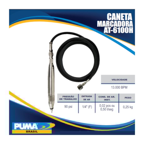 Caneta Marcadora para Metais Pneumática 13.000 BPM AT6100H PUMA-0deacc1c-13b9-4790-b2f0-093b4f0ab76b