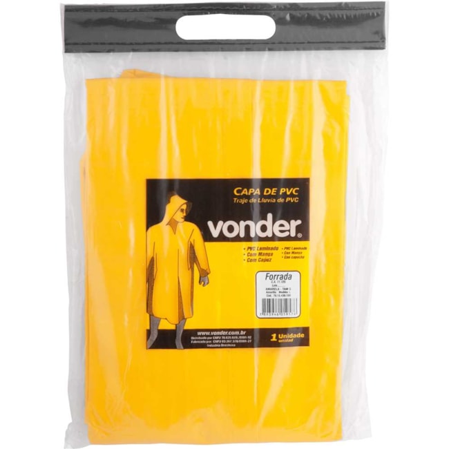 Capa de Chuva em PVC com Forro Amarela Tamanho G 7015430100 VONDER-710b05dd-3e36-44ea-b458-23a96bac3de8