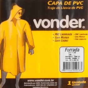 Capa de Chuva em PVC com Forro Amarela Tamanho G 7015430100 VONDER