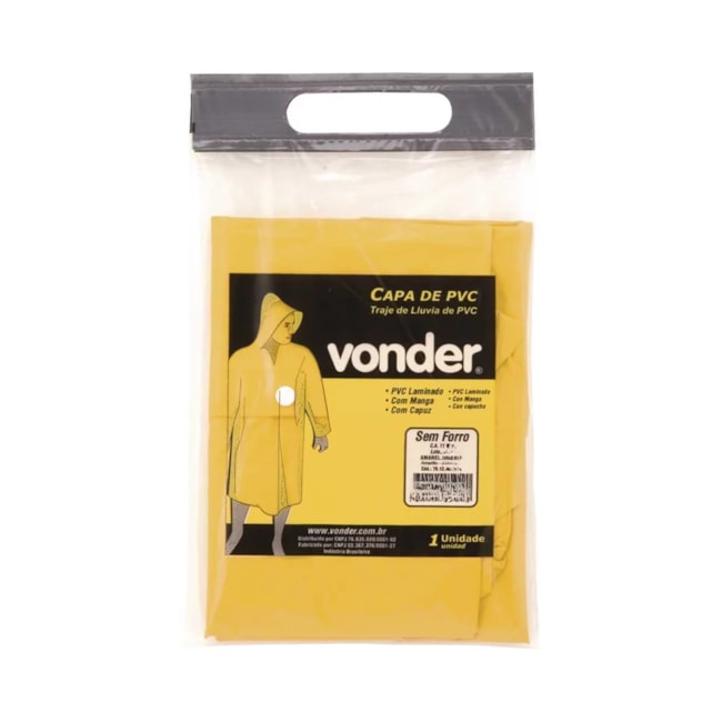 Capa de Chuva em PVC Laminado sem Forro Amarela CA 11040 VONDER-c5e0110a-2eb4-425e-b232-960d0d6fa41a