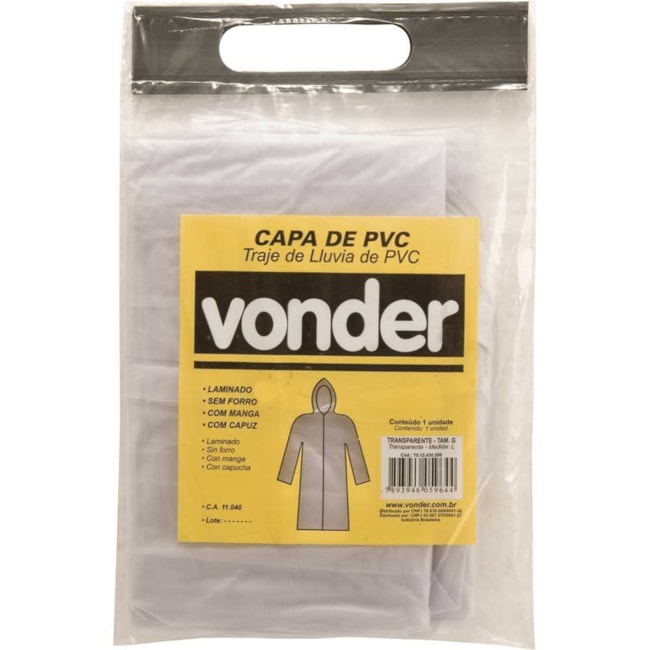 Capa de Chuva em PVC Laminado sem Forro Transparente Tamanho GG 7012440200 VONDER-b7ad4fa8-7df1-4e67-9f7f-92e33b1129f9