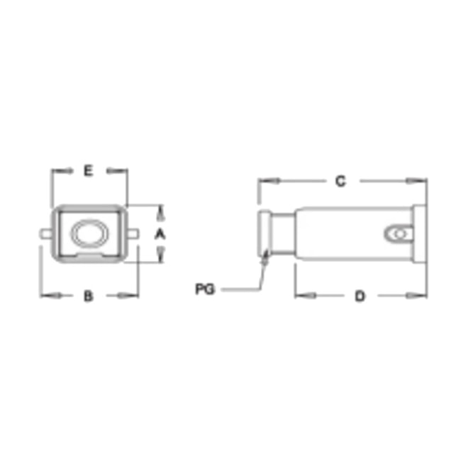 Carcaça Plugue sem Travas com Prensa Cabo Superior 2 Rebites 4P SDCP04 STECK-12cb8567-570c-4aa2-b557-2efead61f7c4
