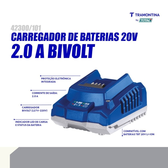 Carregador Bateria 20V 2.0Ah 110/220V 42300/101 TRAMONTINA-53f4dd93-df76-4a25-907a-d6b4fb25ffc5