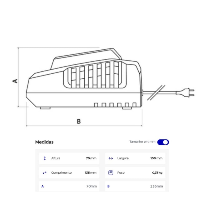 Carregador Bateria 20V 2.0Ah 110/220V 42300/101 TRAMONTINA-543f48a1-da92-4f6b-92d5-807ee49a2e08