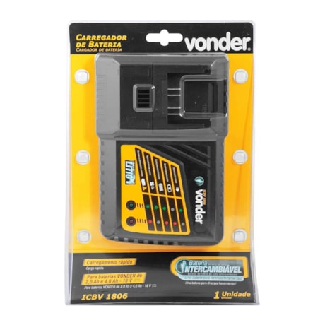 Carregador de Bateria 18V Bivolt Carregamento Rápido ICBV 1806 VONDER-1ee8b80c-4aad-4d83-96c6-d399391b2782