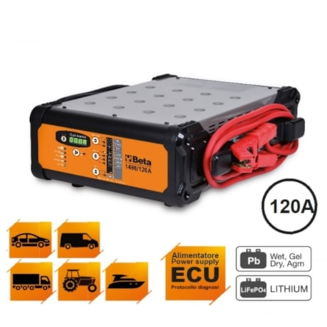 Carregador de Bateria Multiuso 12V 120Ah Bivolt 1498/120A BETA