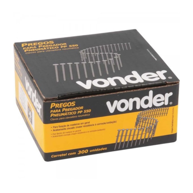 Carretel de Pregos 2,1x50mm 300 Peças para Pregador Pneumático PP550 2898550050 VONDER-872837e2-ad9e-4229-a02d-52672f4504ce
