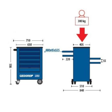 Carrinho 4 Gavetas Fechado Adjuvant 1580 001040 GEDORE-12b7a5e3-64c2-4cf3-8224-e3116bf401b0