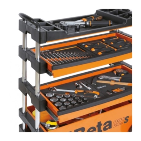 Carrinho para Ferramenta Aberto 2 Gavetas e 1 Baú Laranja C27S/O BETA-f6002992-7646-4513-8807-15c6cc2f064c