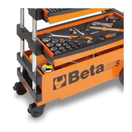 Carrinho para Ferramenta Aberto 2 Gavetas e 1 Baú Laranja C27S/O BETA-e408625e-bf92-4423-9d7b-38af806826d0