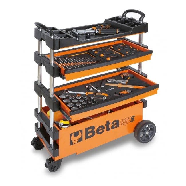 Carrinho para Ferramenta Aberto 2 Gavetas e 1 Baú Laranja C27S/O BETA-f6181413-cdf8-4692-9a34-0db4e52c55f5
