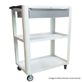 Carrinho para Ferramentas Aberto com 1 Gaveta Branco (Desmontado) 1153 CD02 FERCAR