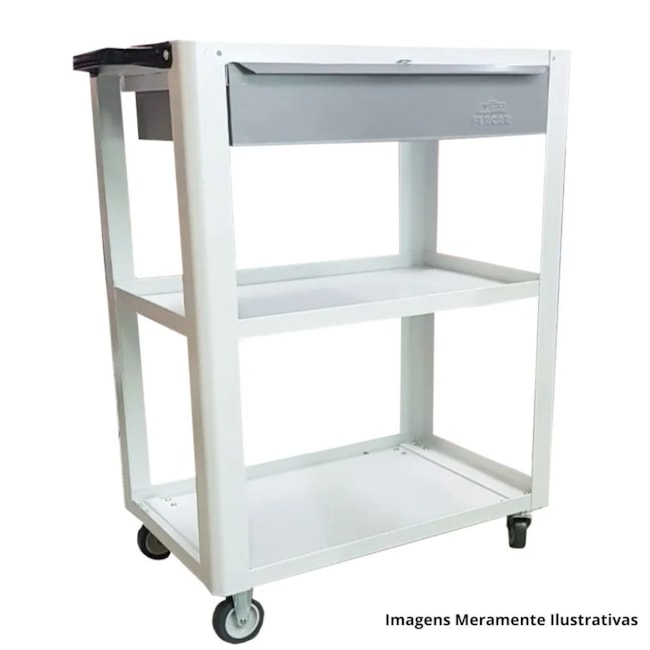 Carrinho para Ferramentas Aberto com 1 Gaveta Branco (Desmontado) 1153 CD02 FERCAR-51237061-a827-4d72-85b5-8c736539ad97