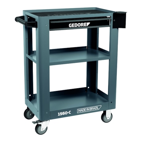 Carrinho para Ferramentas Aberto com 1 Gaveta e 2 Prateleiras Cinza 1560 C GEDORE