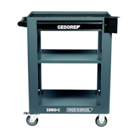 Carrinho para Ferramentas Aberto com 1 Gaveta e 2 Prateleiras Cinza 1560 C GEDORE