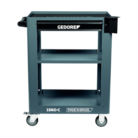 Carrinho para Ferramentas Aberto com 1 Gaveta e 2 Prateleiras Cinza 1560 C GEDORE-111fb3eb-5980-4155-a0c7-5d313220f0c9