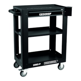 Carrinho para Ferramentas Aberto com 1 Gaveta e 2 Prateleiras Preto 1560 P GEDORE