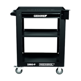 Carrinho para Ferramentas Aberto com 1 Gaveta e 2 Prateleiras Preto 1560 P GEDORE