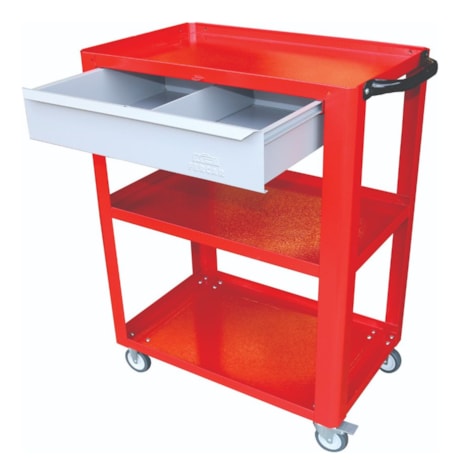 Carrinho para Ferramentas Aberto com 1 Gaveta Vermelho e Cinza CS02 FERCAR-c9973956-73a7-439b-8c7c-f7efd26e112e