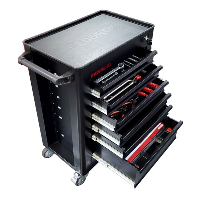 Carrinho para Ferramentas Black Edition com 6 Gavetas e 220 Peças R21562101 GEDORE RED-93732fa5-acf7-4172-80be-c3f99b94c878