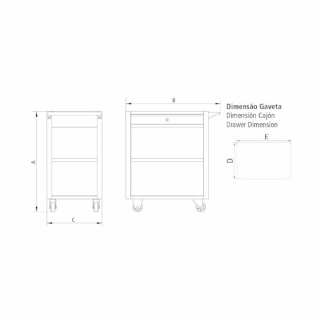 Carrinho para Ferramentas com 1 Gaveta Azul 44951/004 TRAMONTINA PRO-24526caf-3b5a-49b9-85f9-f9b50519ff60