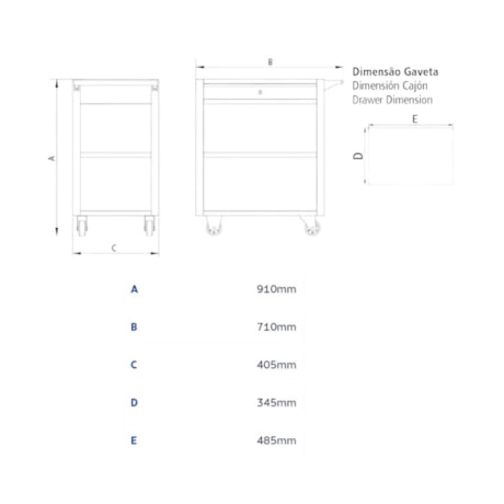 Carrinho para Ferramentas com 1 Gaveta Cinza 44951/006 TRAMONTINA PRO-60df9f2e-f8b5-499d-aa79-1103df4679e1