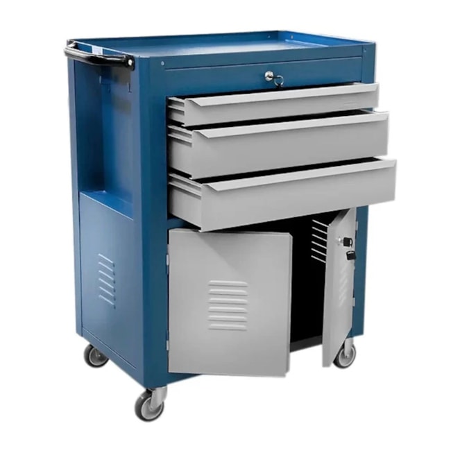 Carrinho para Ferramentas com 3 Gavetas Azul Chaveado C06 FERCAR-eef38c3b-6626-4b17-ae6d-d7564684b365