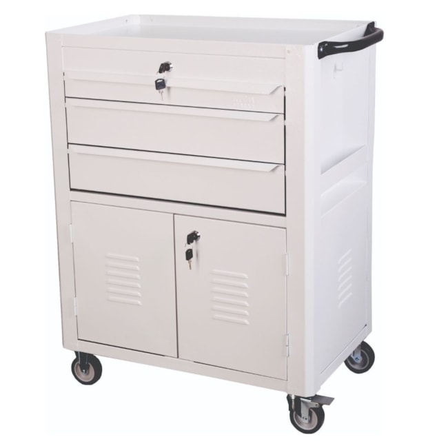 Carrinho para Ferramentas com 3 Gavetas Branco C06 FERCAR-14fa0a89-15dd-44f1-b914-82096d142286