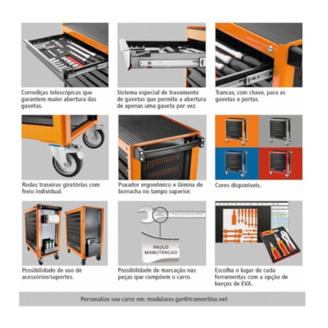 Carrinho para Ferramentas com 3 Gavetas e 1 Porta Azul 44950/208 TRAMONTINA PRO-cd5eb9fe-f7de-46ff-831a-0125310f5df9