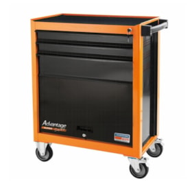 Carrinho para Ferramentas com 3 Gavetas e 1 Porta Laranja 44950/008 TRAMONTINA PRO
