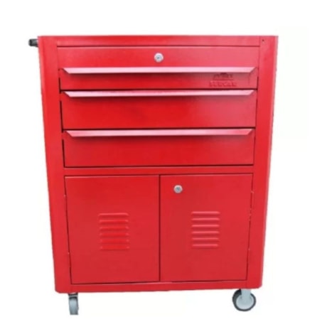 Carrinho para Ferramentas com 3 Gavetas Vermelho C06 FERCAR-929947a1-743b-4d80-84e8-63c57bb6bd0a